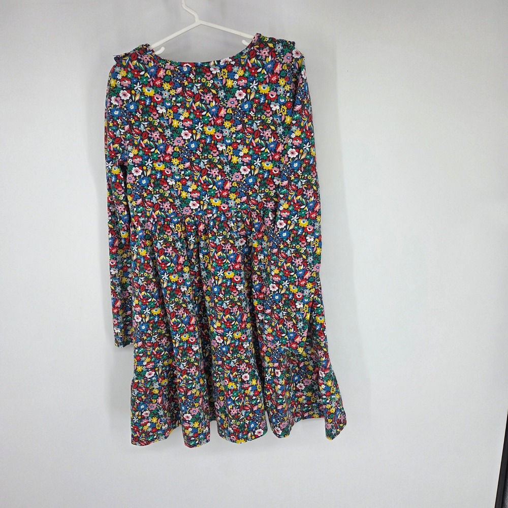 Mini Boden Girls Floral Ruffle Jersey Dress Long Sleeve Multi Color 9-10Y 140cm - Picture 2 of 5
